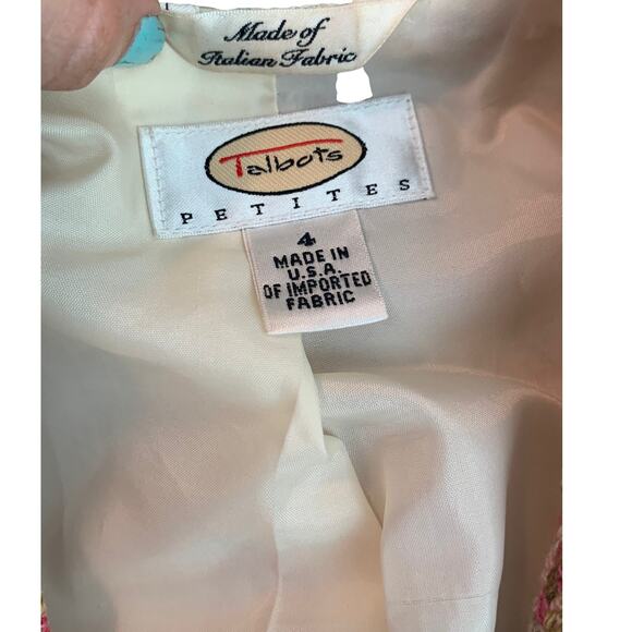 Talbots Pink Cream woven tweed woven blazer size 4P - Picture 3 of 8